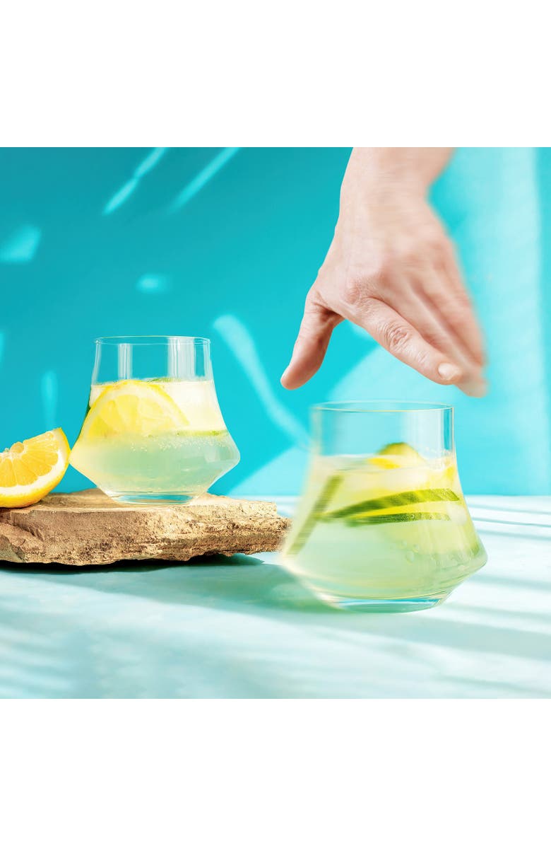 FINAL TOUCH Revolve Double Old Fashioned Glass, Set of 2, Alternate, color, Clear