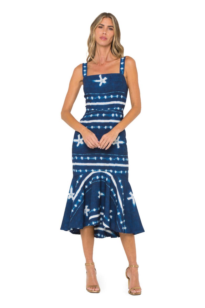 Natasha Dress, Alternate, color, Indigo Shibori