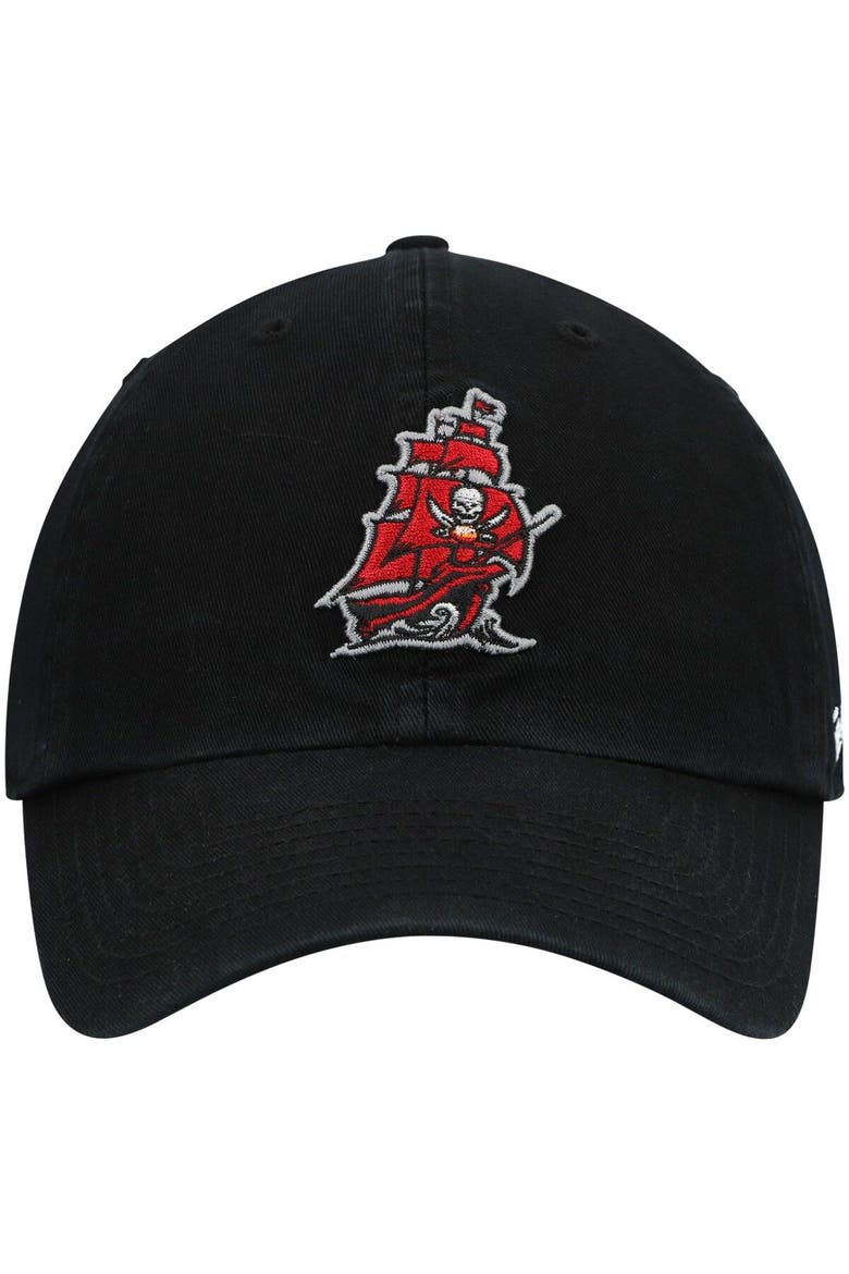 Men's '47 Black Tampa Bay Buccaneers Clean Up Alternate Adjustable Hat, Alternate, color, BLACK