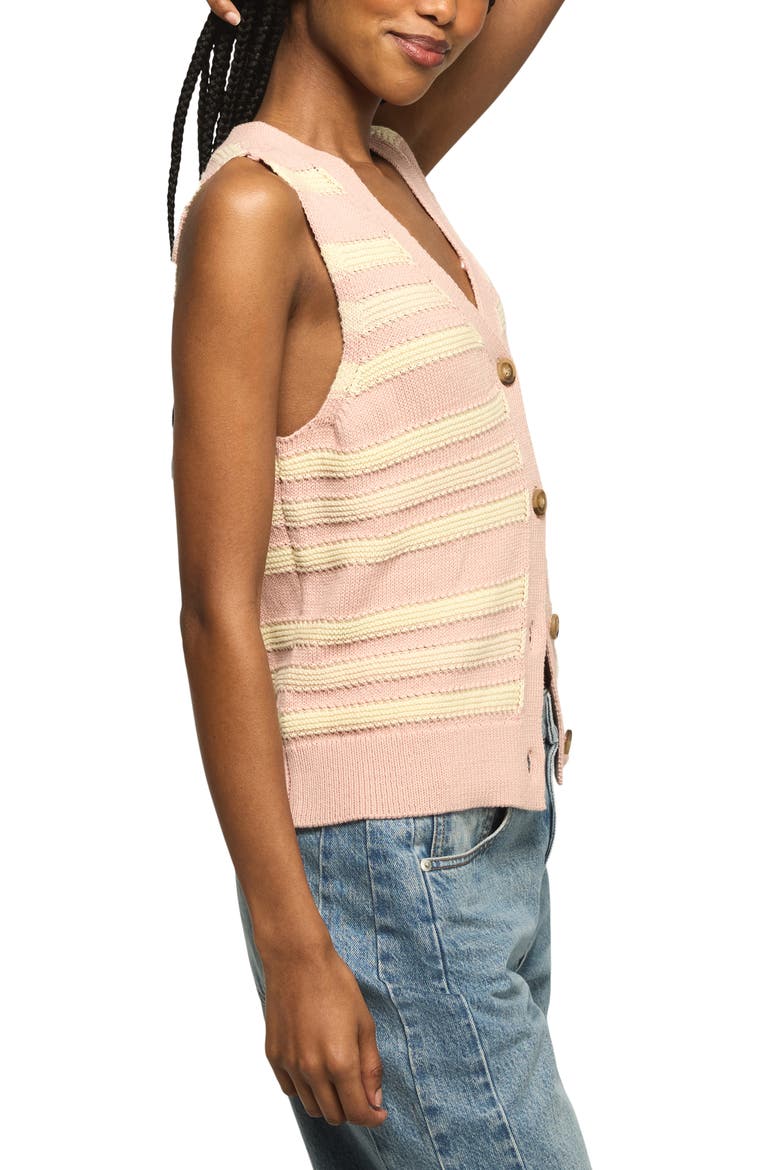 Stripe Sweater Vest, Alternate, color, ROSE SMOKE