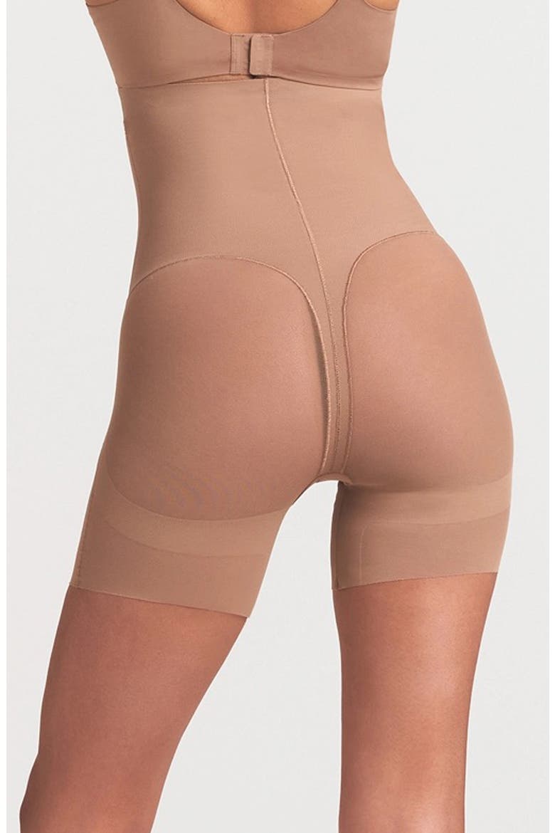 Powermesh Zoned High Waisted Shorts, Alternate, color, SIENNA