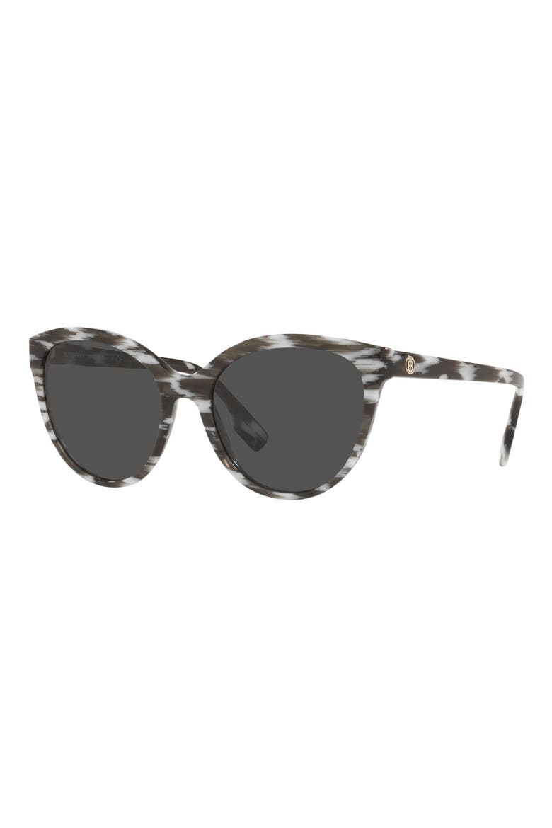 Betty 55mm Cat Eye Sunglasses, Alternate, color, BLACK WHITE