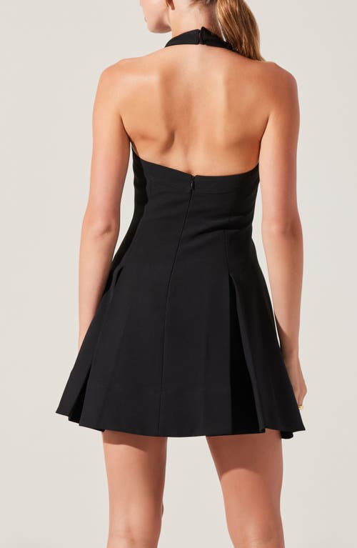 Astr The Label Lilibeth Pleated Halter Minidress In Black