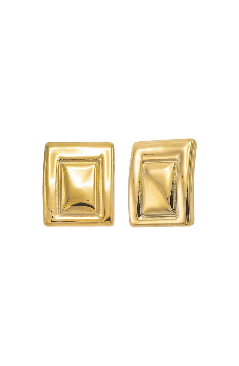 BY ADINA EDEN Solid Framed Rectangle Stud Earring, Main, color, 