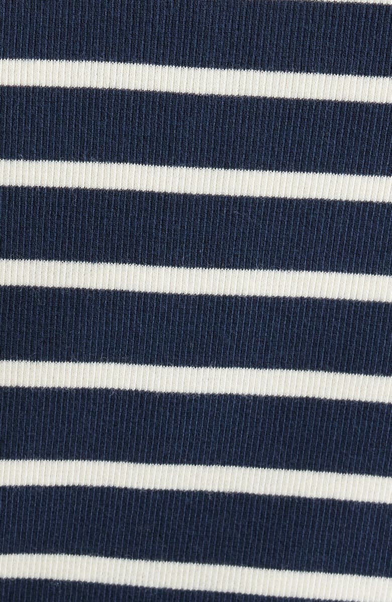 Caslon<sup>®</sup> Mixed Media Henley Midi Dress, Alternate, color, Navy Still- Ivory Gabe Stripe