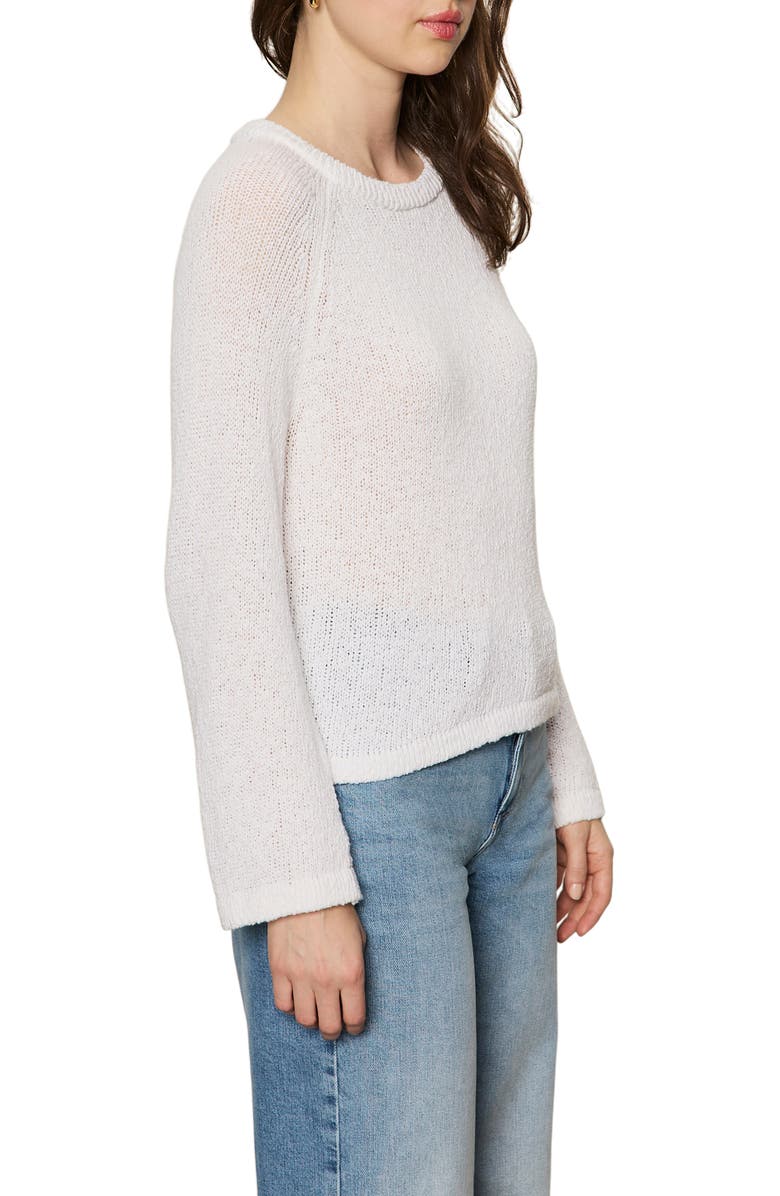 Sanctuary Cotton Blend Sweater, Alternate, color, Bleached White