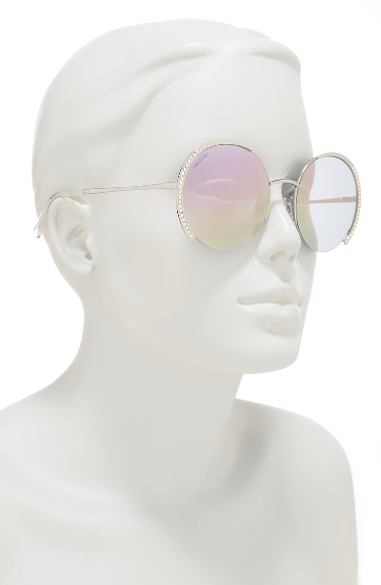 Swarovski 56mm Round Sunglasses, Alternate, color,