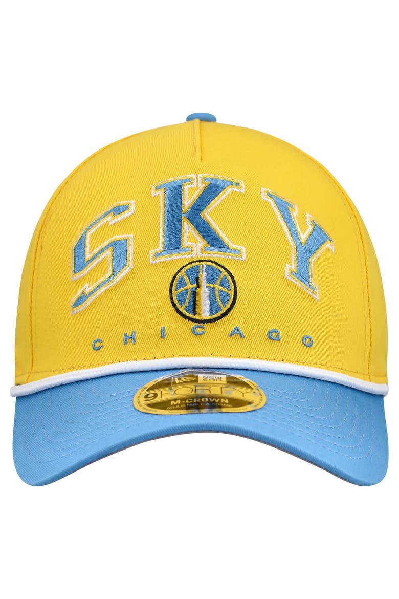 Men's New Era Yellow Chicago Sky Bold Arch COOLERA 9FORTY A-Frame M-Crown Adjustable Hat, Alternate, color, Yellow