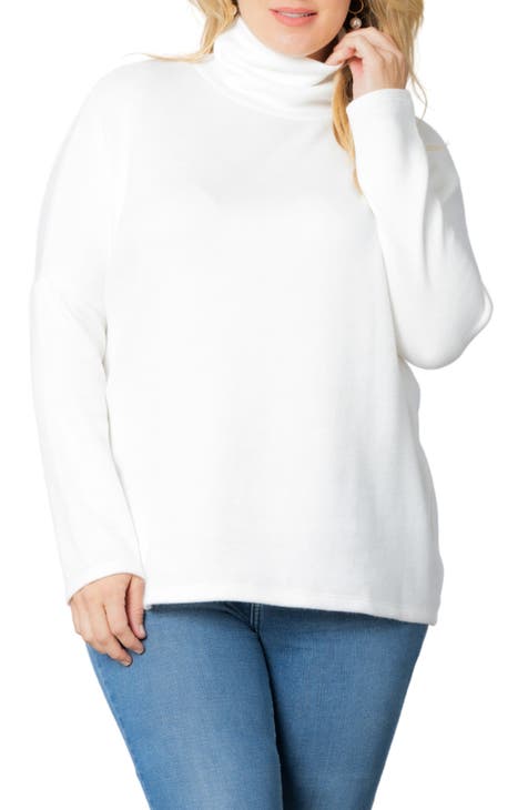 Womens plus size white sweatshirt sale