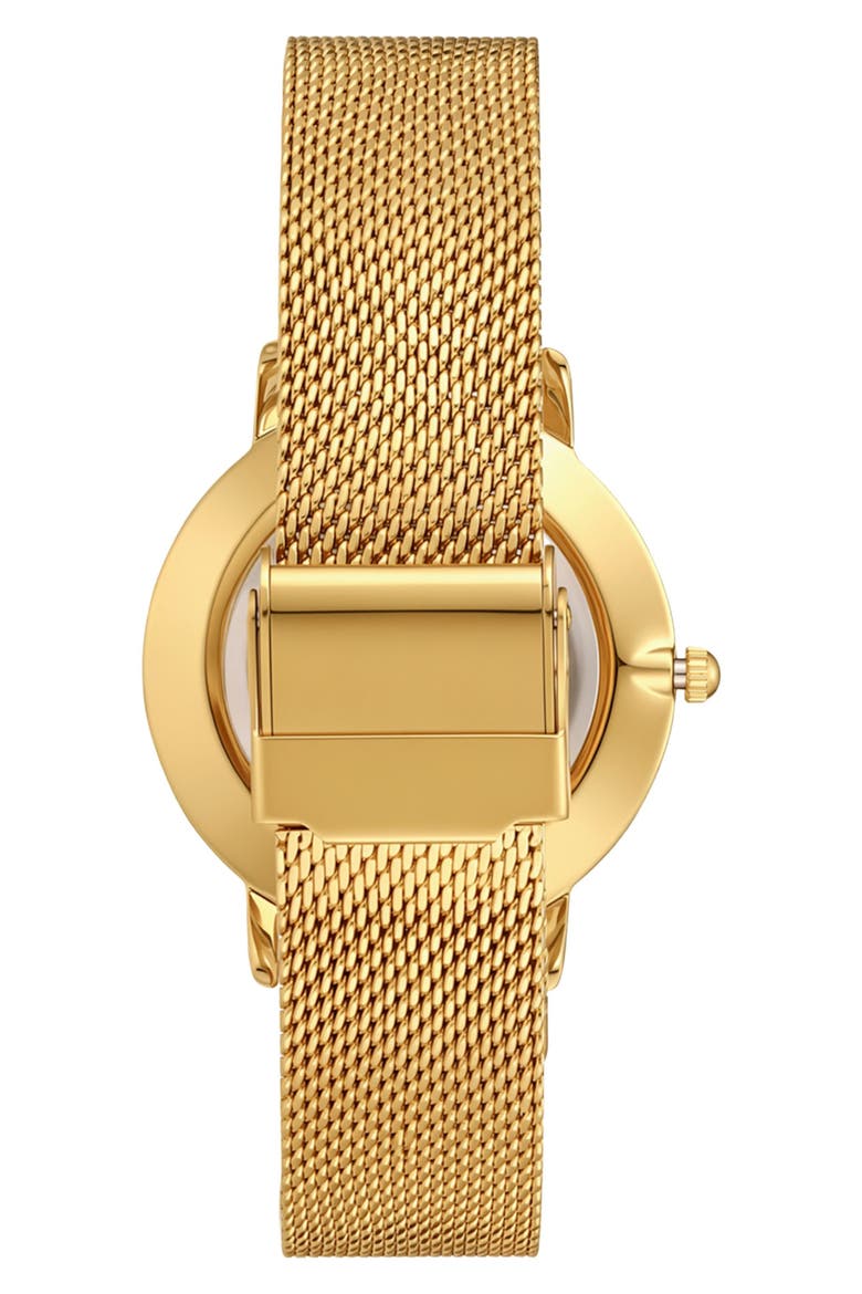 Frankfurt Quartz Mesh Strap Watch, 34mm, Alternate, color, GOLD/ WHITE