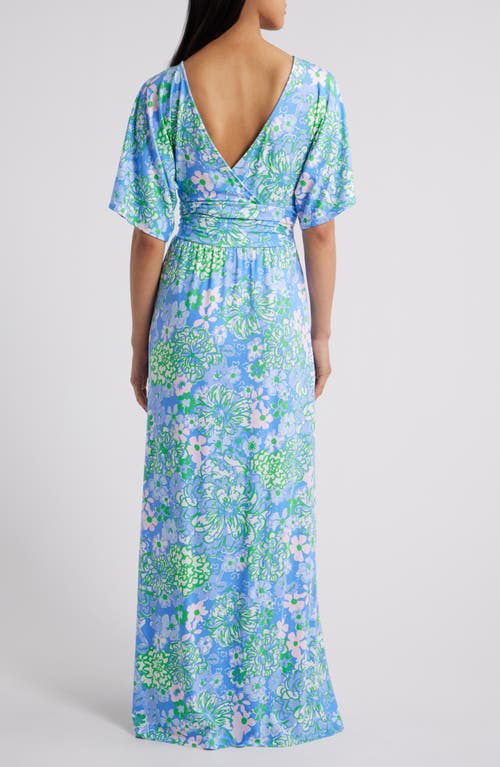 Lilly Pulitzer ® Parigi Floral Maxi Dress In Sunwashed Blue Plumes In Bloom