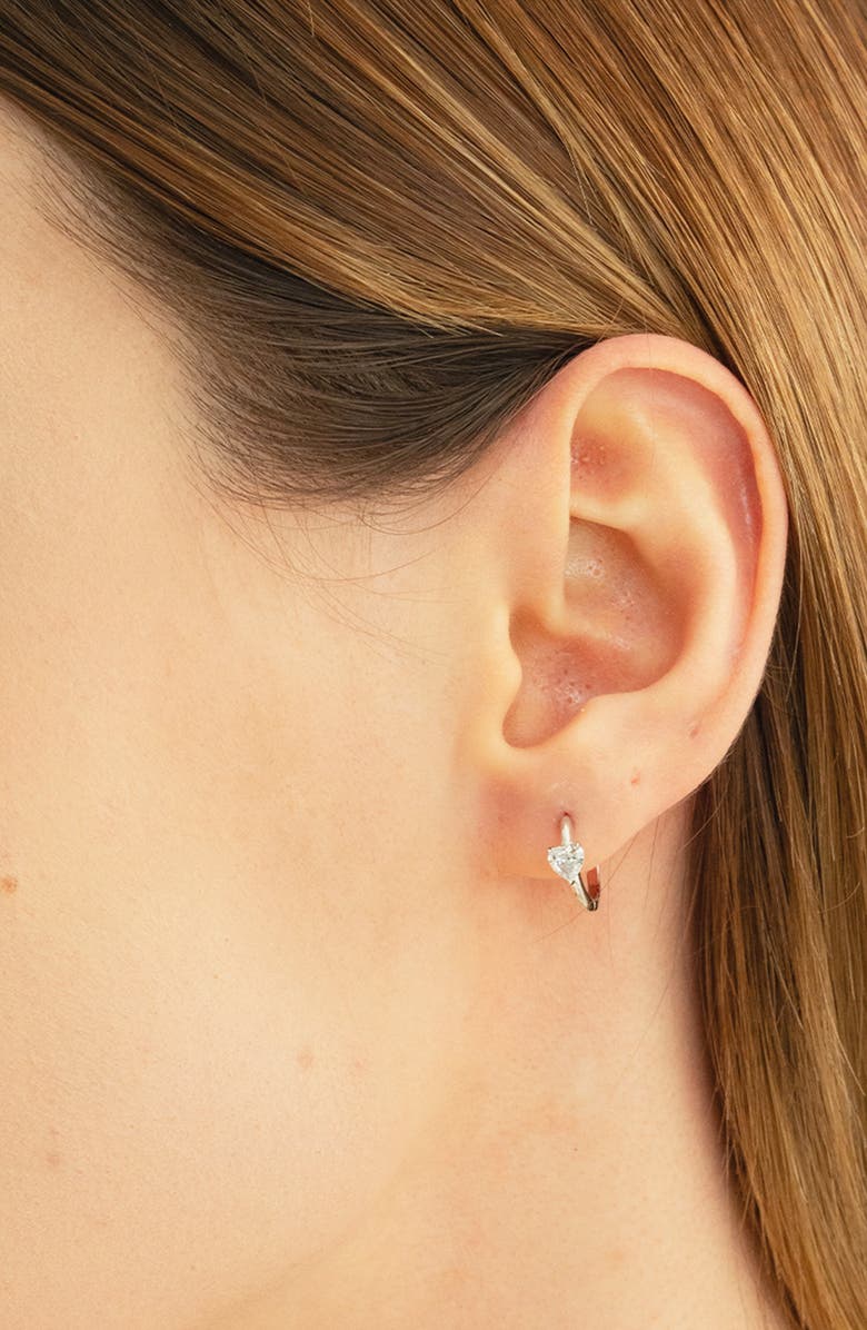 Bearfruit Jewelry Sterling Silver 18k Gold Plated Annette Huggies Crystal Dainty, Alternate, color, Silver