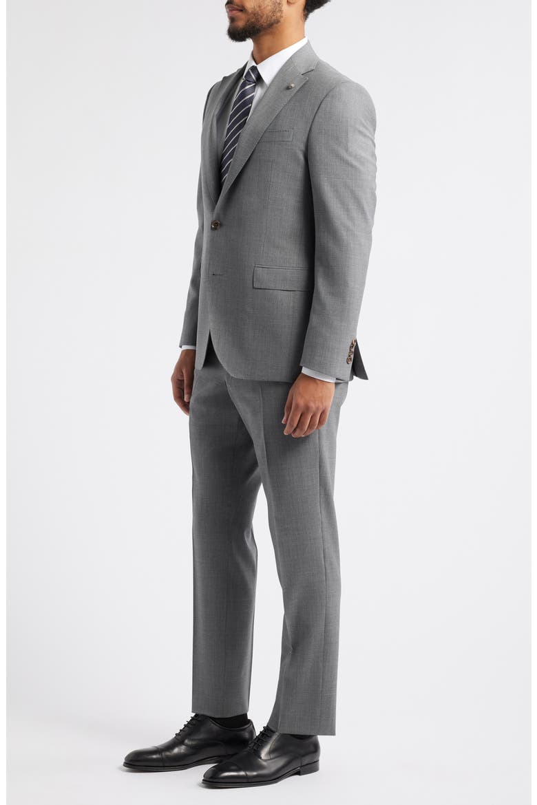 Esprit Solid Stretch Wool Suit, Alternate, color, GREY