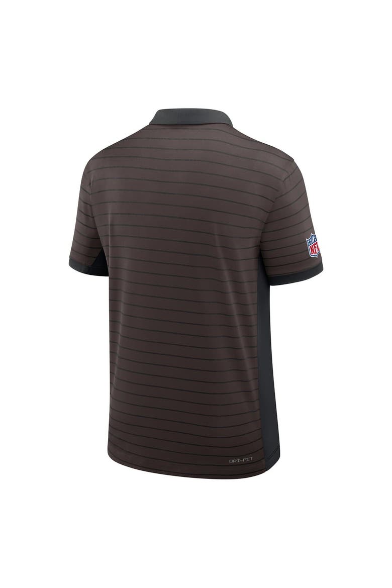 Men's Nike Brown Cleveland Browns Sideline Victory Stripe Performance Polo, Alternate, color, Brown