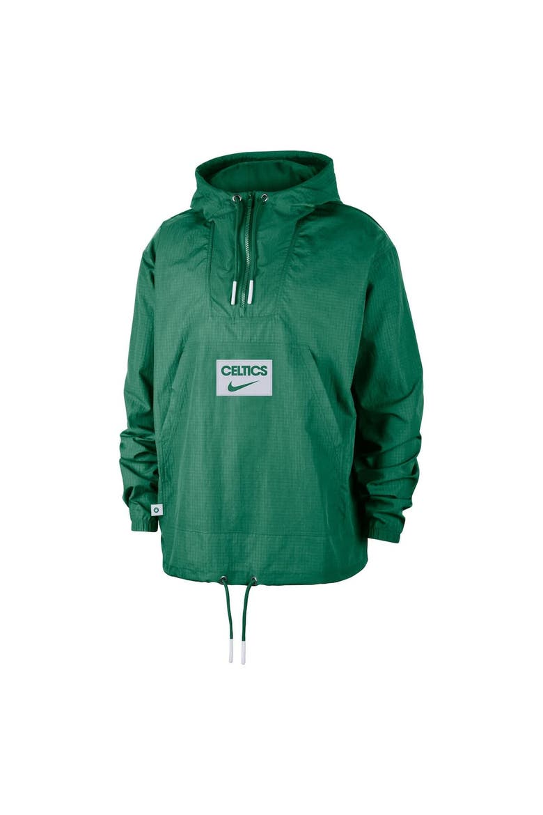 Men's Nike  Green Boston Celtics Courtside Premium Club Anorak Quarter-Zip Pullover Hoodie, Alternate, color, Green