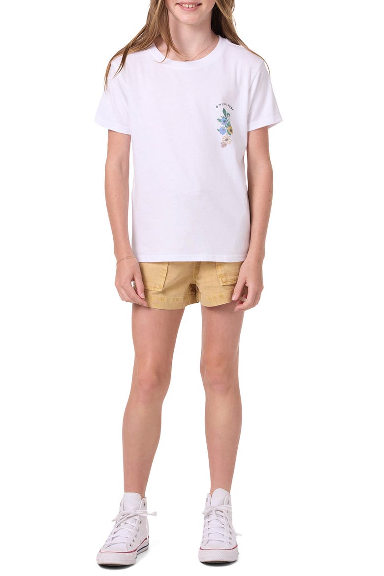 Kids' Angie Floral Graphic T-Shirt, Alternate, color, WHITE