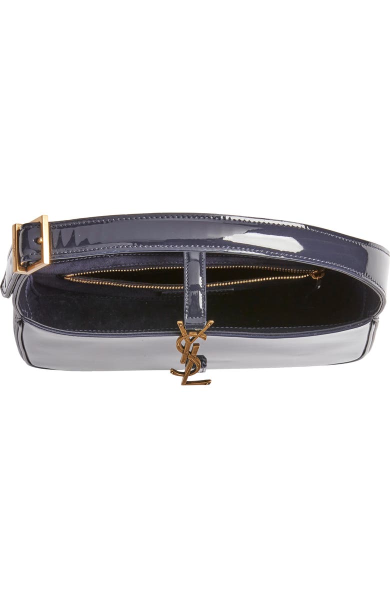 Saint Laurent Le 5 à 7 Patent Leather Hobo, Alternate, color, Midnight Blue