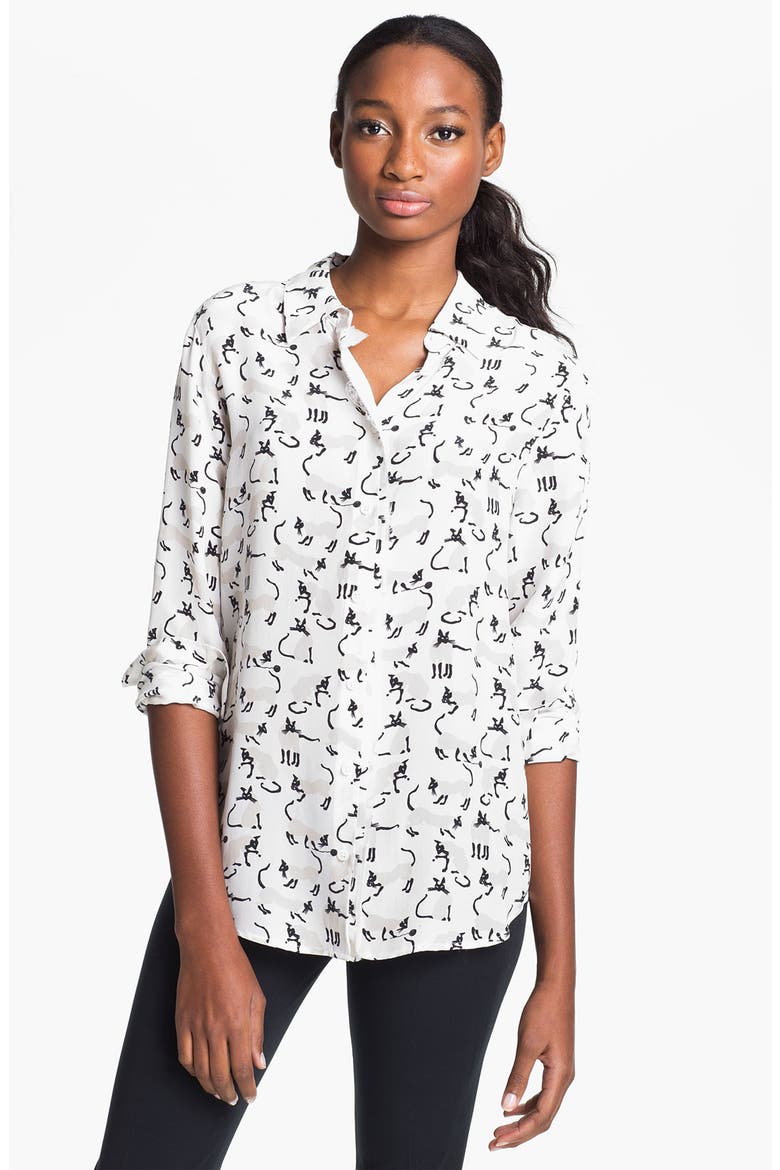 'Adriana' Silk Shirt, Main, color, BRIGHT WHITE