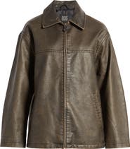 BDG Urban Outfitters Faux Leather Aviator Jacket