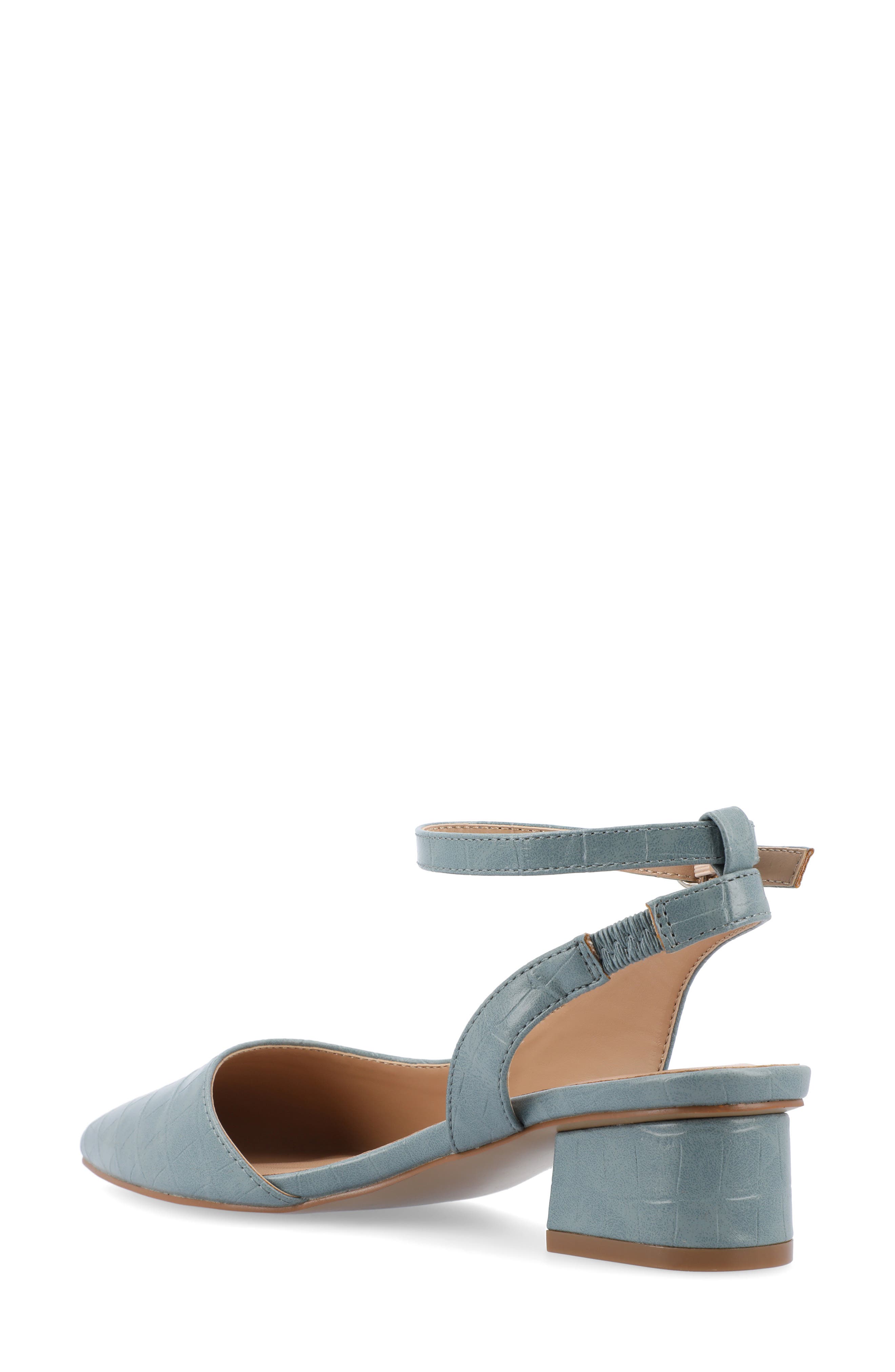 Keefa Croc Embossed Pointed Toe Pump, Alternate, color, BLUE