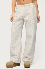 EDIKTED Flower Power Wide Leg Sweatpants