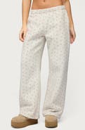 EDIKTED Flower Power Wide Leg Sweatpants