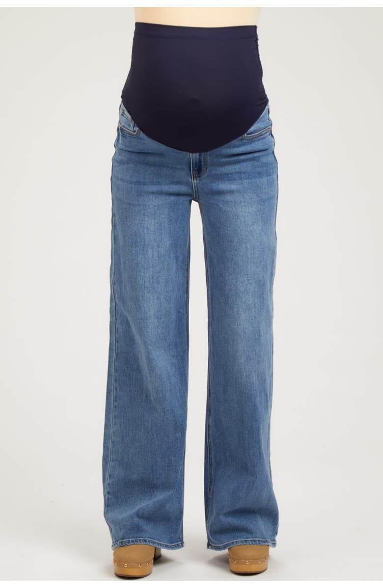 PinkBlush Wide Leg Maternity Jeans, Alternate, color, Blue