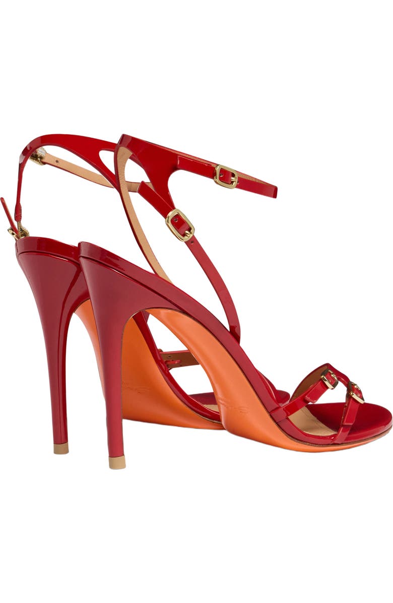 Santoni Women
s patent leather high-heel sandal, Alternate, color, Red