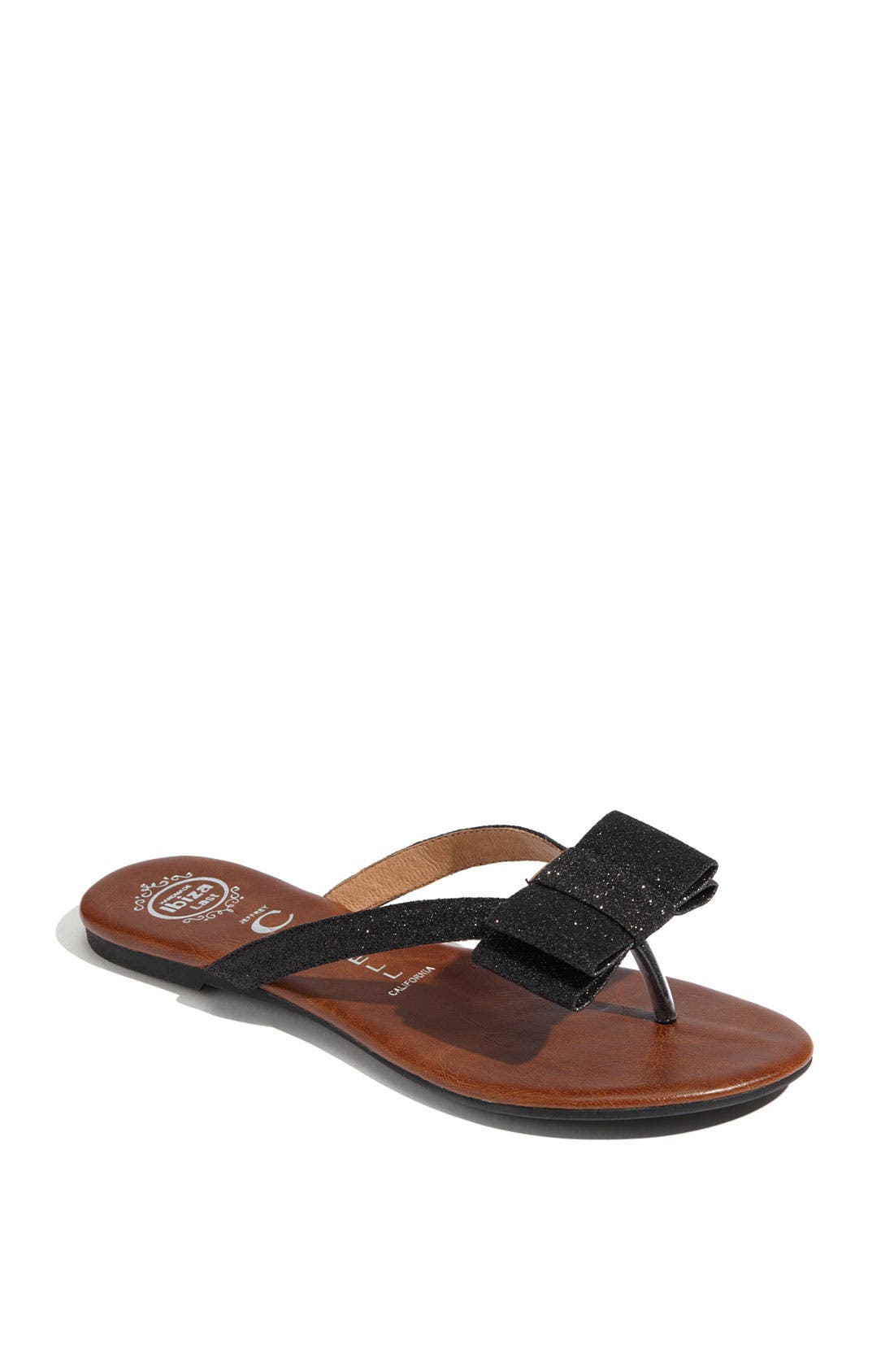'Esmerald' Glitter Sandal, Main, color, BLACK GLITTER