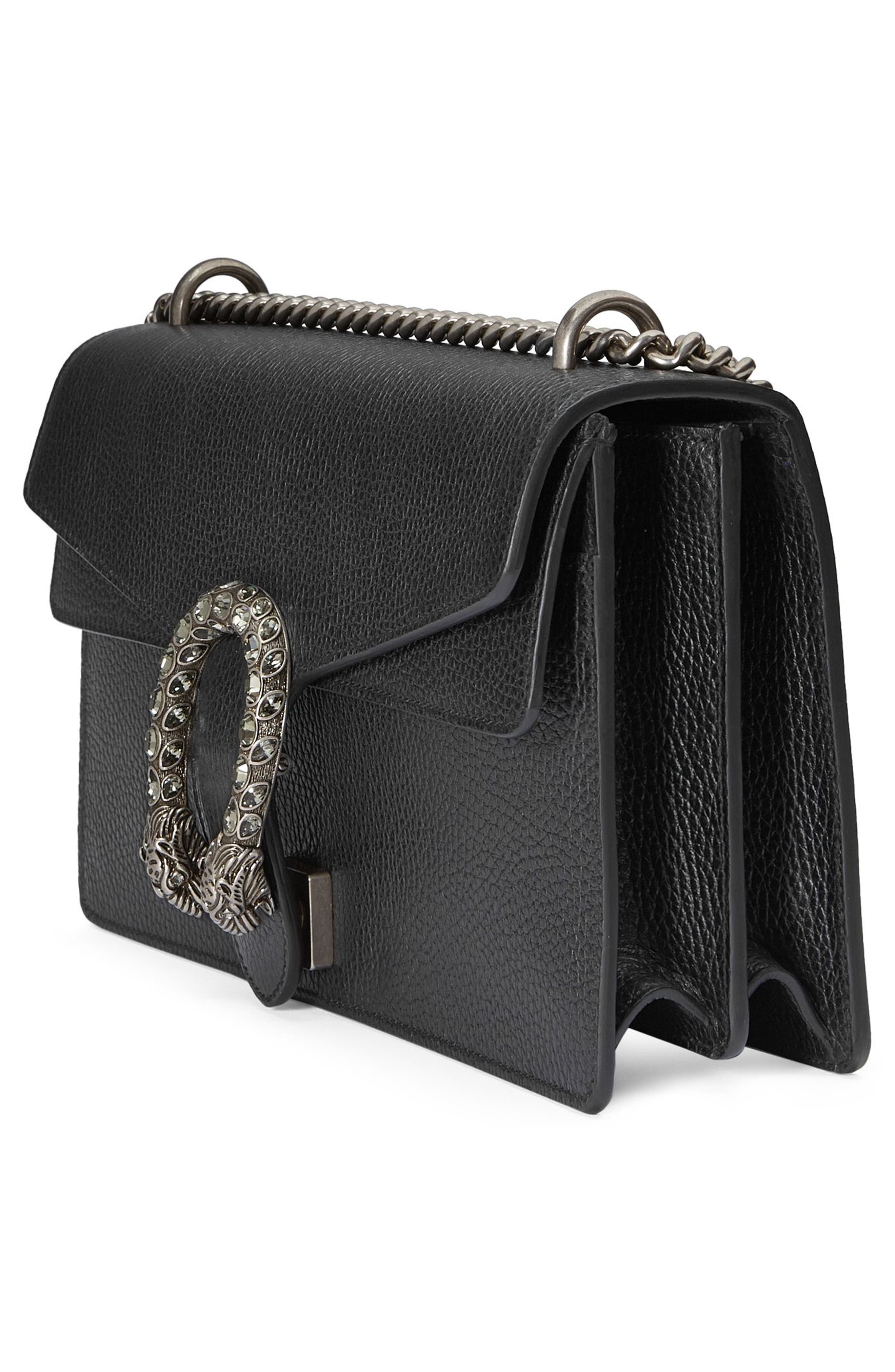 Small Leather Shoulder Bag, Alternate, color, NERO/BLACK DIAMOND