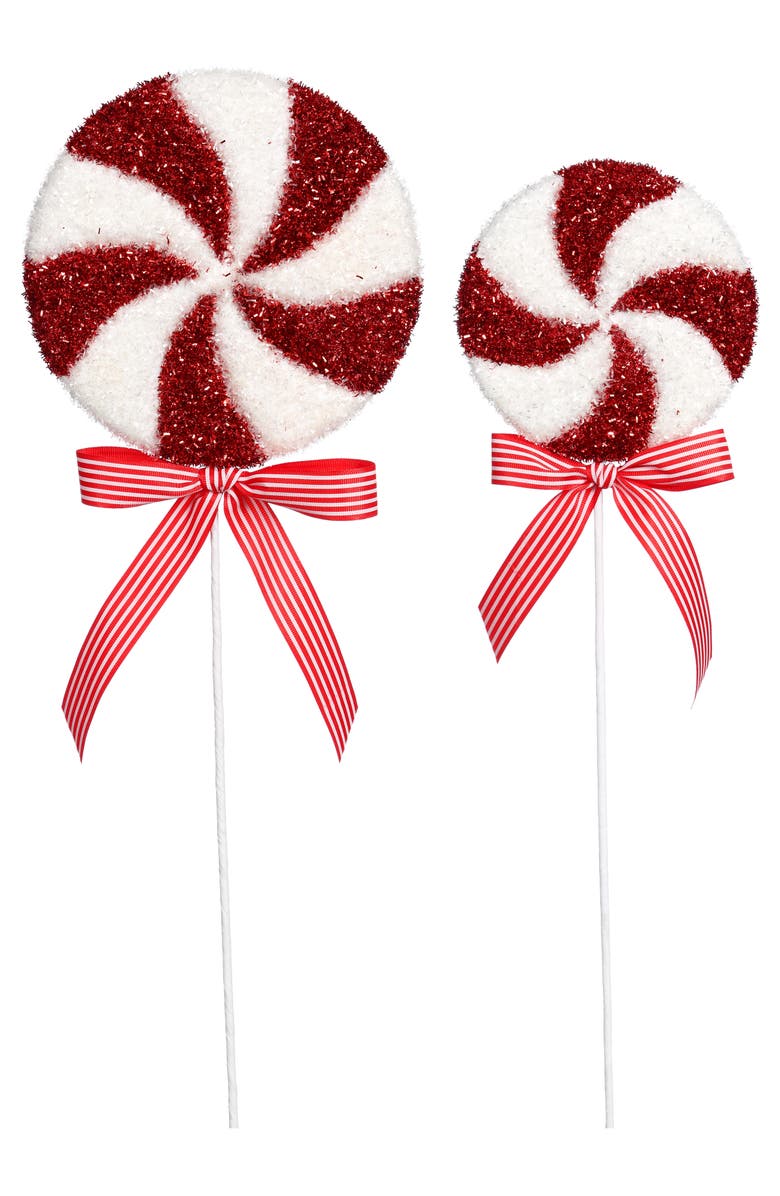 Mark Roberts Peppermint Pick, Set of 4, Main, color, Red