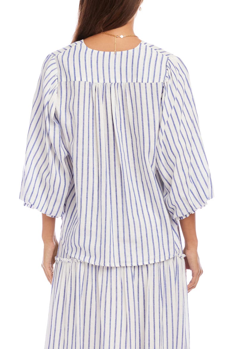 Stripe Linen Blend Shirt, Alternate, color, BLUE/WHITE