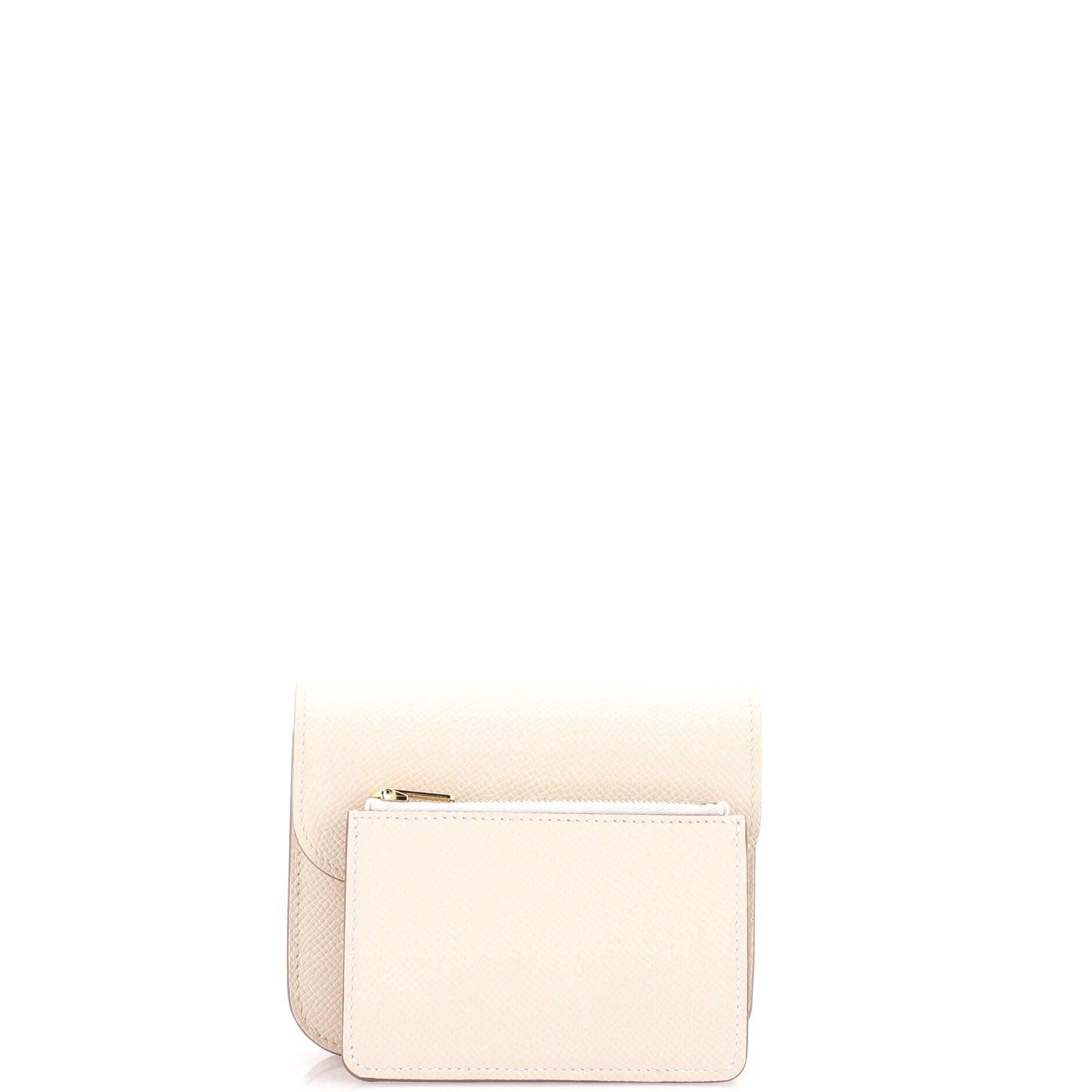 Pre-Owned Hermes Constance Slim Wallet Epsom, Alternate, color, Craie