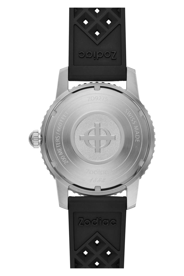 Compression Diver Automatic Rubber Strap Watch, 40mm, Alternate, color, BLACK