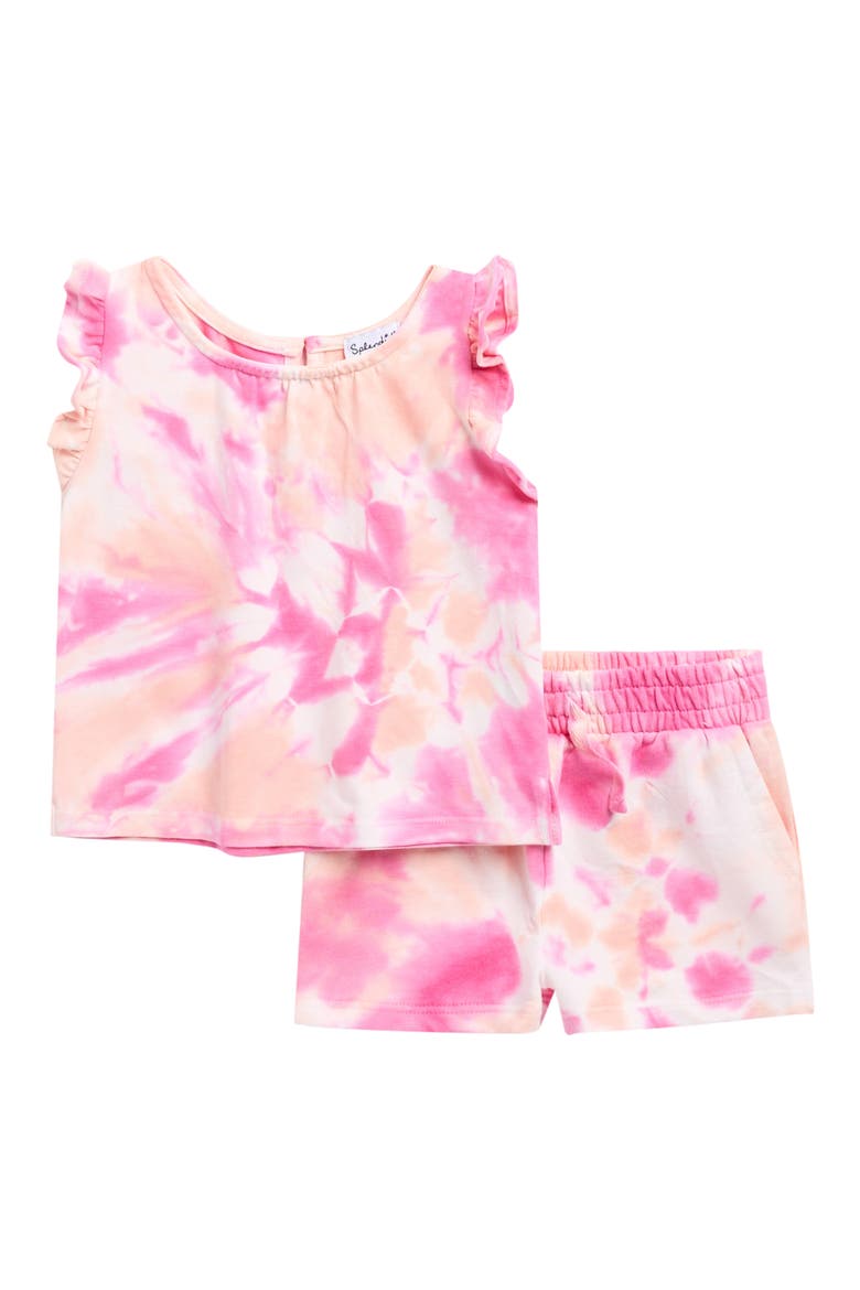 Hibiscus Tie-Dye Shirt & Shorts Set, Main, color, HIBISCUS TIE DYE