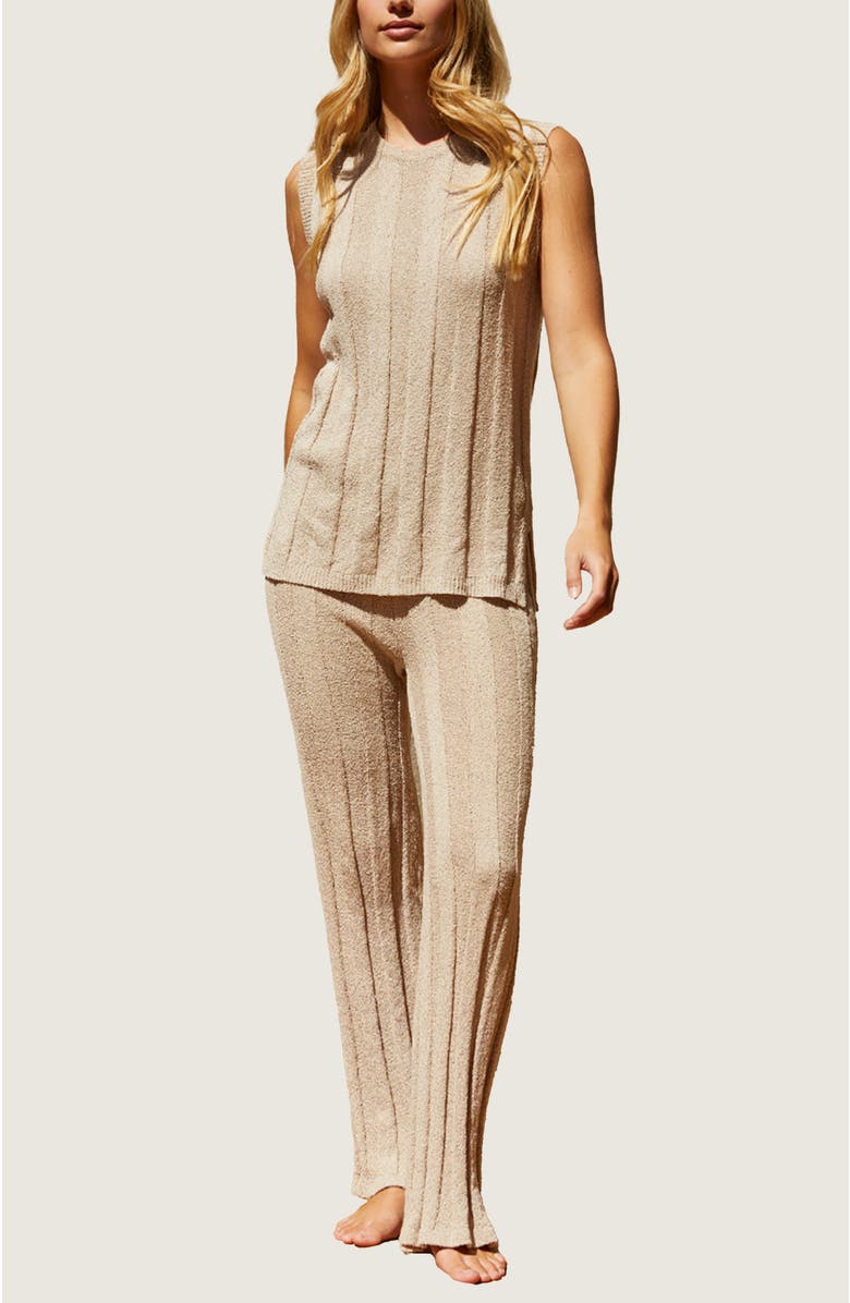 CRESCENT Ribbed Sweater Knit Two Piece Set, Alternate, color, Taupe