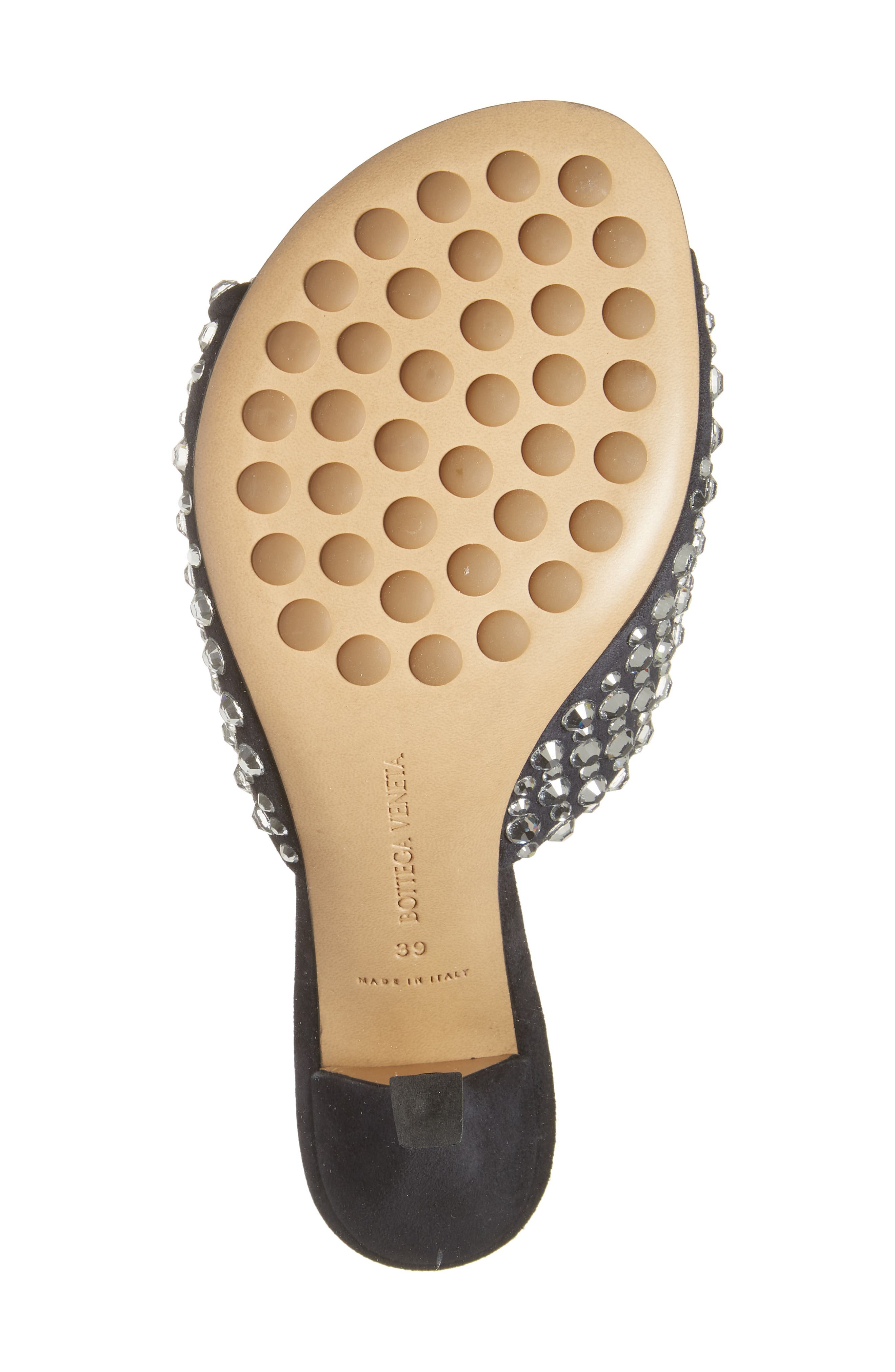 Bottega Veneta Blink Rhinestone Lambskin Suede Sandal, Alternate, color, 