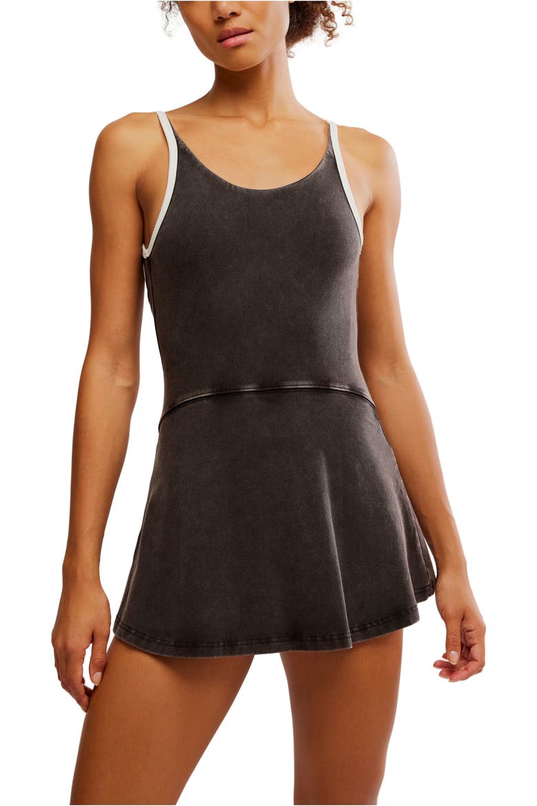 FP Movement Hot Shot Stretch Cotton Skortsie, Alternate, color, BLACK