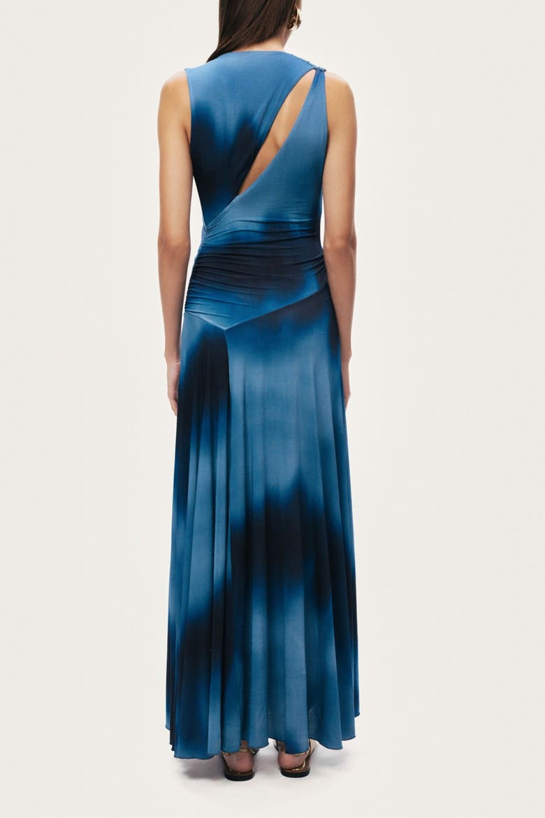 Draped Asymmetric Maxi Dress, Alternate, color, Multi-Colored