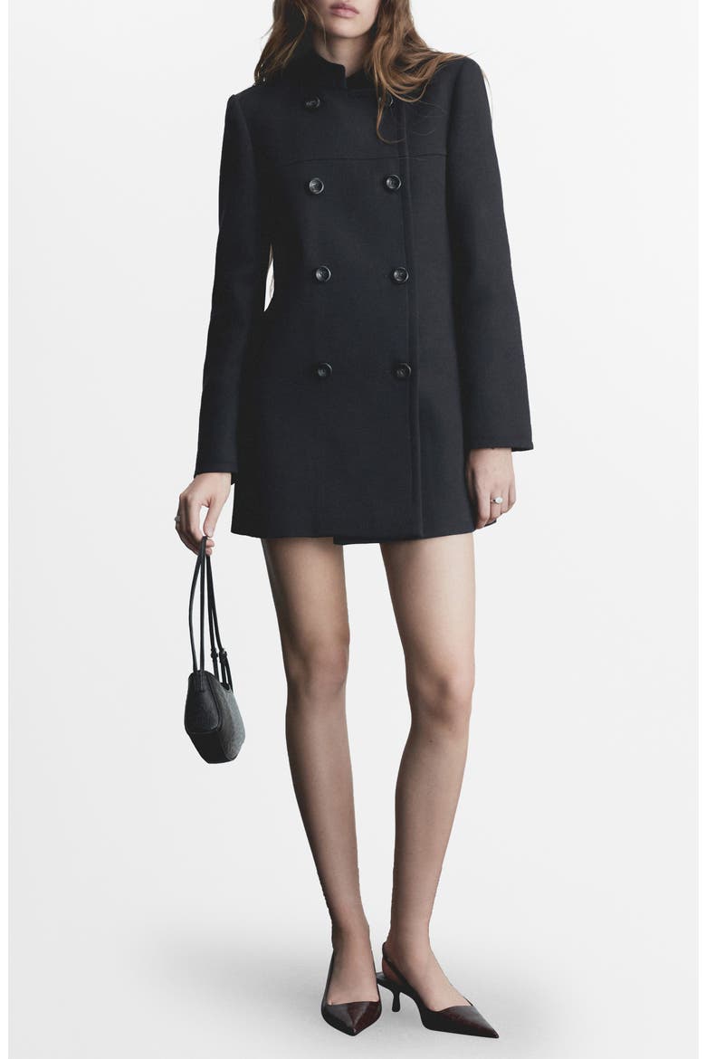 Cotton Blend Peacoat, Main, color, DARK NAVY