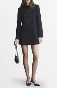 MANGO Cotton Blend Peacoat