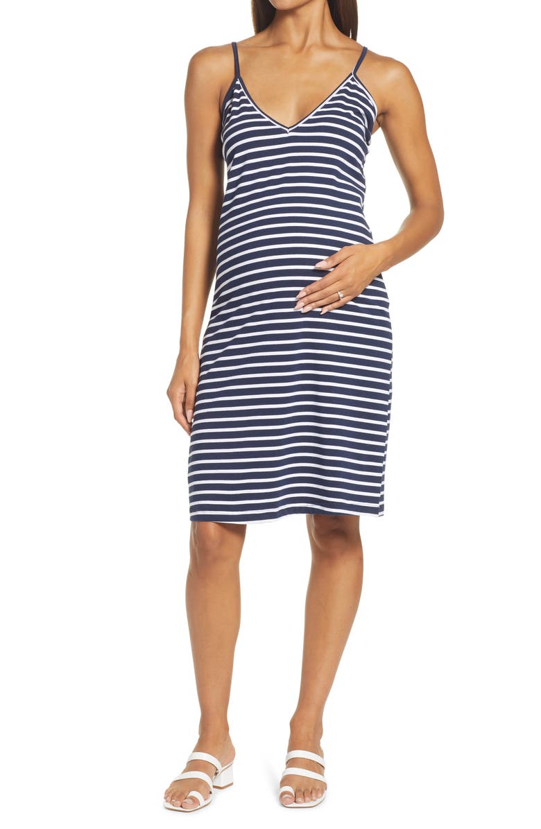 Savi Mom Stripe Two-Piece Maternity/Nursing Dress, Alternate, color, Multi