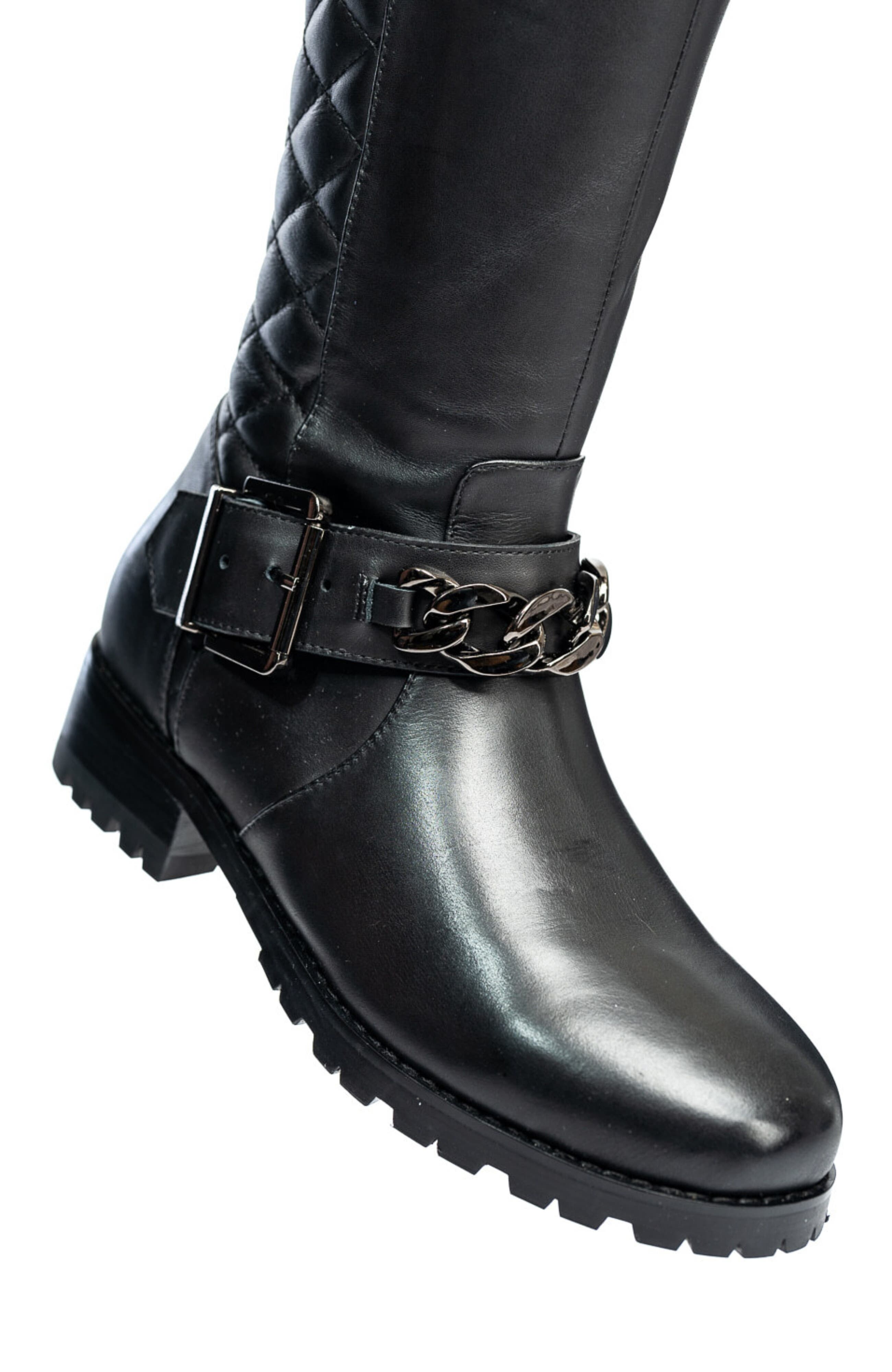 Allegra James Libby Leather Tall Moto Boot, Alternate, color, 