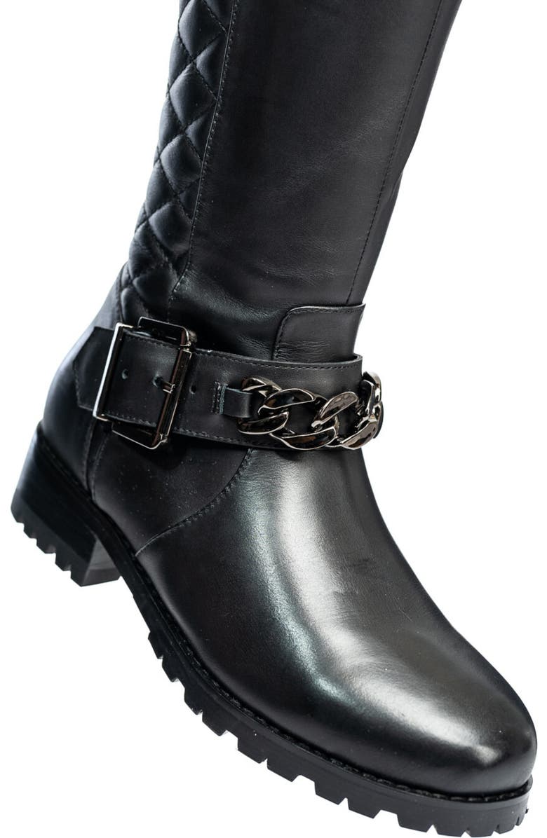 Allegra James Libby Leather Tall Moto Boot, Alternate, color,