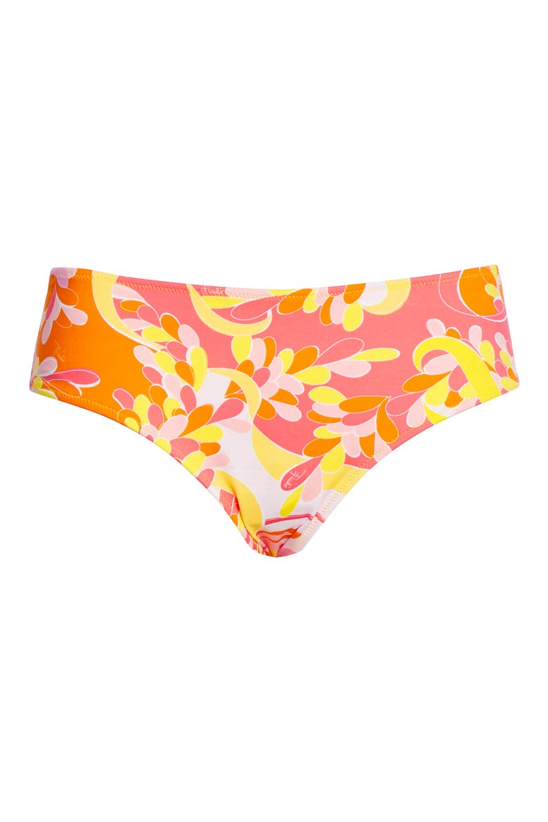 Lily Print Bikini Bottoms, Alternate, color, CORAL YELLOW