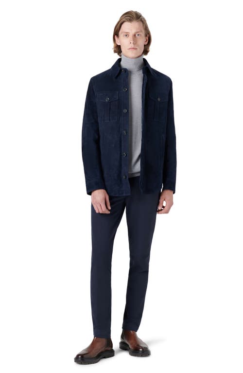Bugatchi Suede Shirt Jacket In Blue