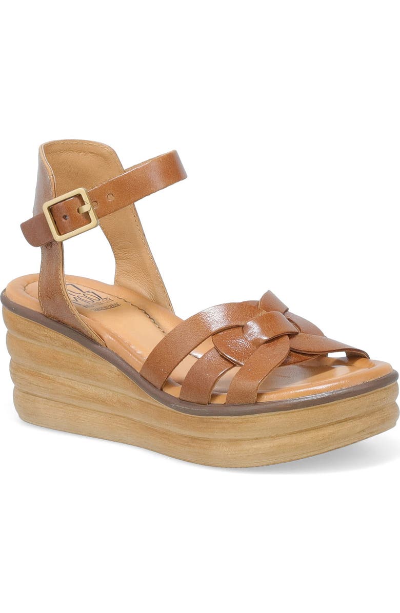 Miz Mooz Ozzie Platform Wedge Sandal, Main, color, Brandy