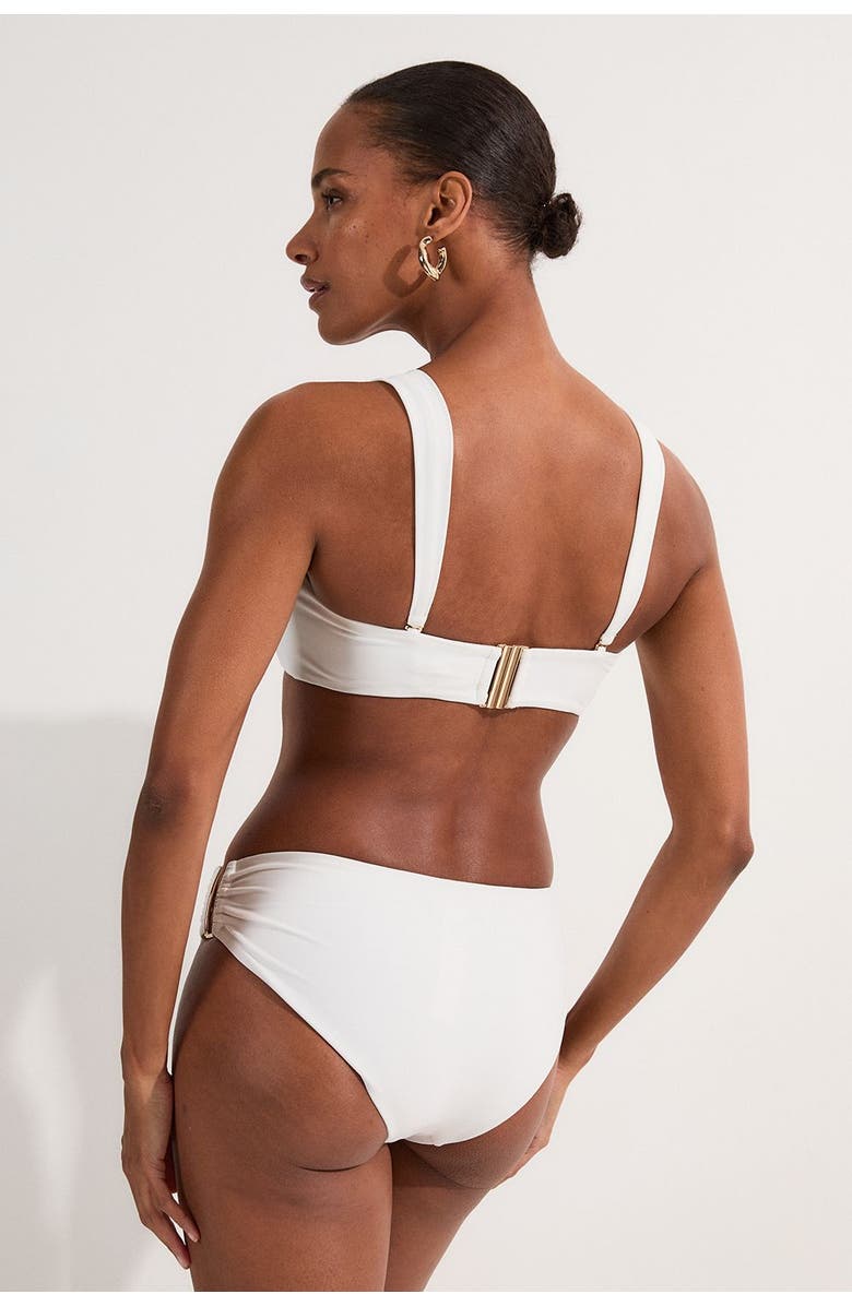 Karen Millen Bikini Bottoms With Gold Trim, Alternate, color, White