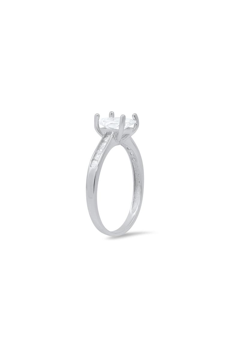 Sterling Silver Princess Cut Cubic Zirconia Solitaire Ring, Alternate, color, SILVER