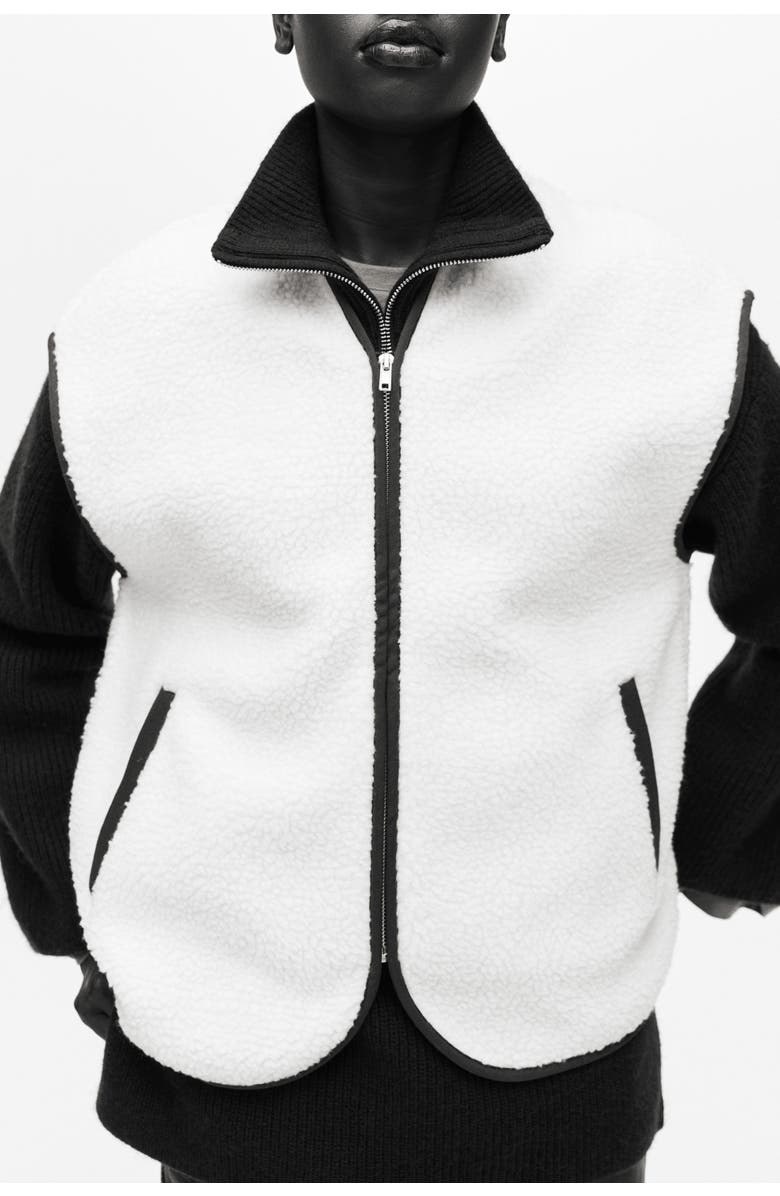 H&M Teddy Gilet, Alternate, color, Cream